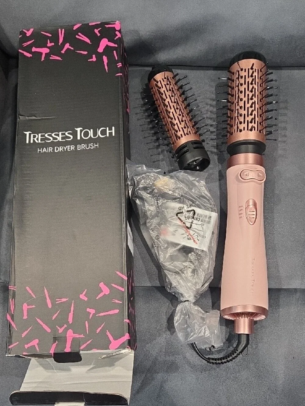Rotating Blow Dryer Brush with 2 Detachable Brushes